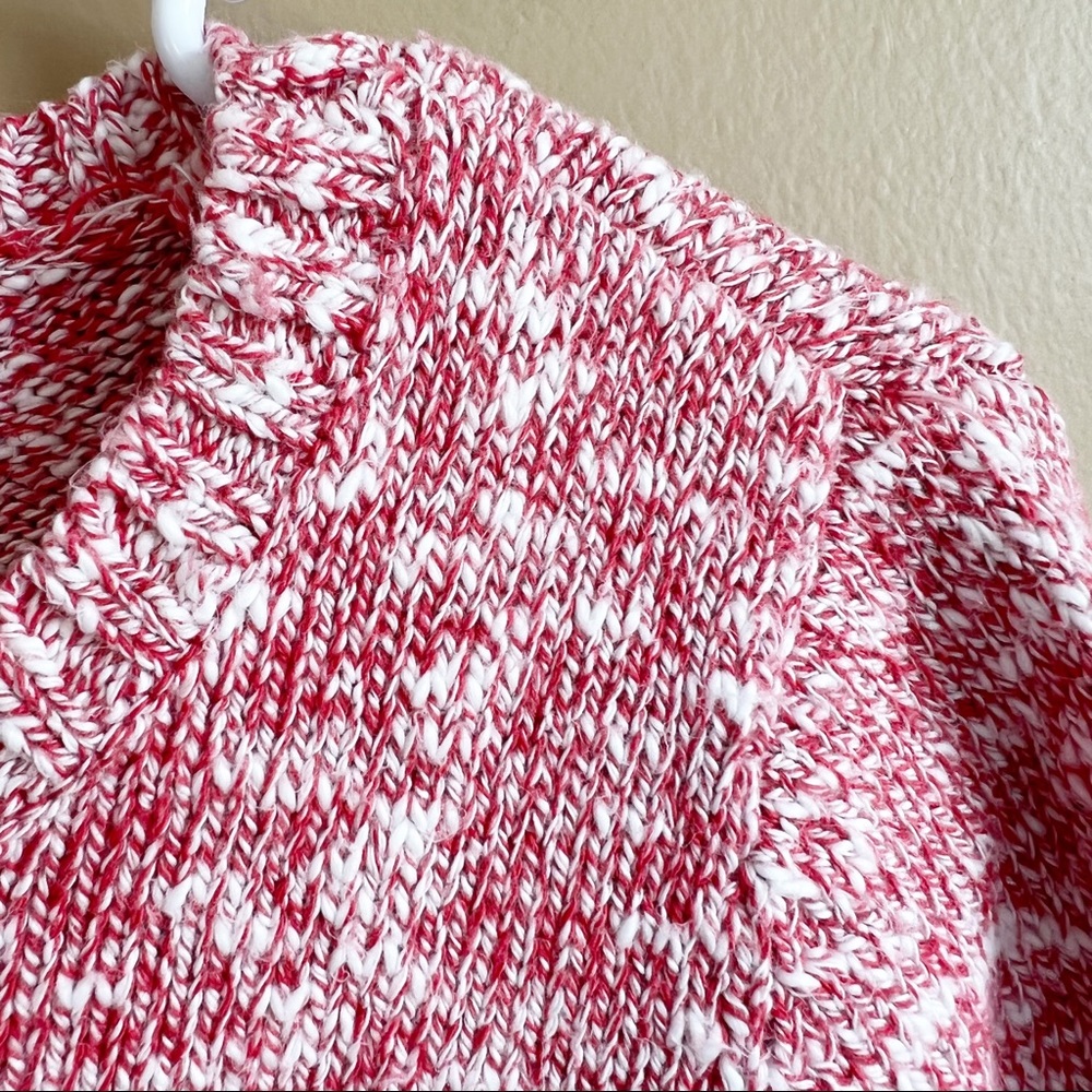 LL BEAN Women's Cotton Ragg Sweater Red Marled Size Small 100% Cotton - Picture 6 of 8